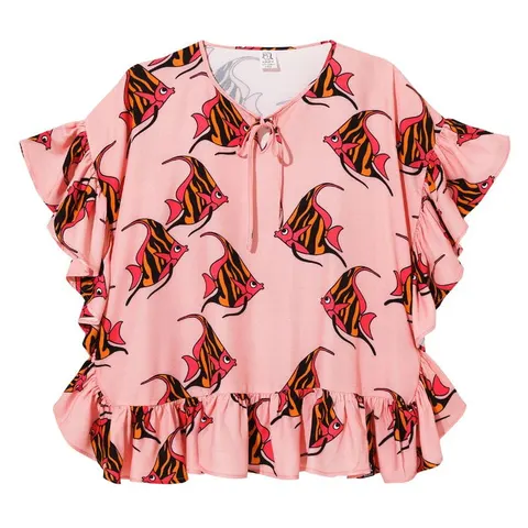 Sukienka Poncho Dress PINK orange-pink fish