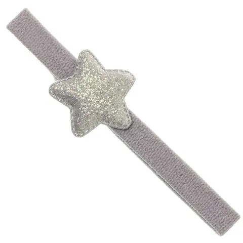 Opaska BROKATOWA GWIAZDKA szara / Light Grey SIENA 211 10 7096 Y