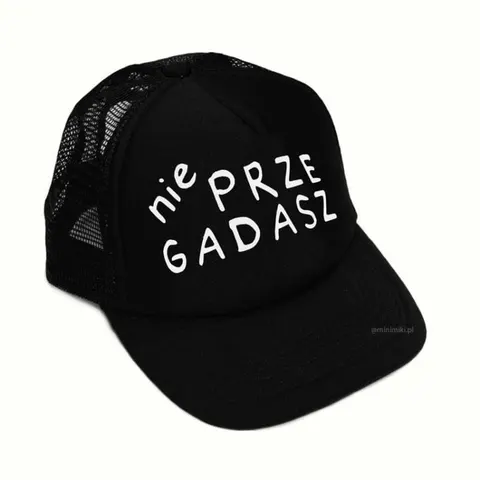 Czapka z daszkiem NIE PRZEGADASZ czarna