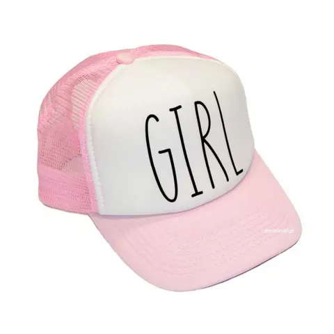 Czapka z daszkiem GIRL biało-różowa