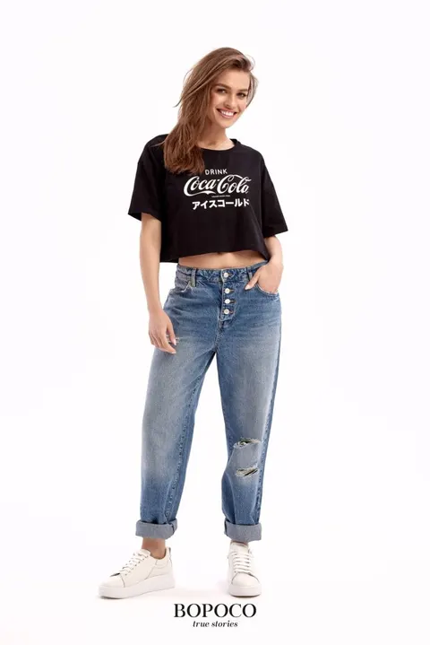 T-Shirt Crop Coca-Cola CZARNY -50%