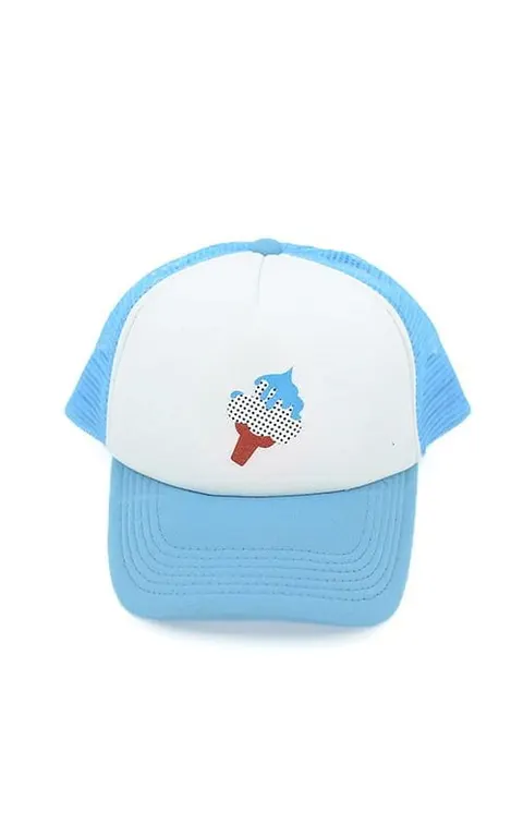 Czapka z daszkiem BŁĘKITNA lody