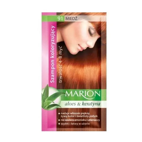 MARION Szampon koloryzujący 4-8 myć 91 MIEDŹ, 40 ml
