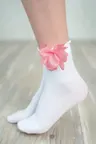 Skarpetki z mikrofibry HAWAI z kwiatkiem 40 den BIANCO/COTTON CANDY