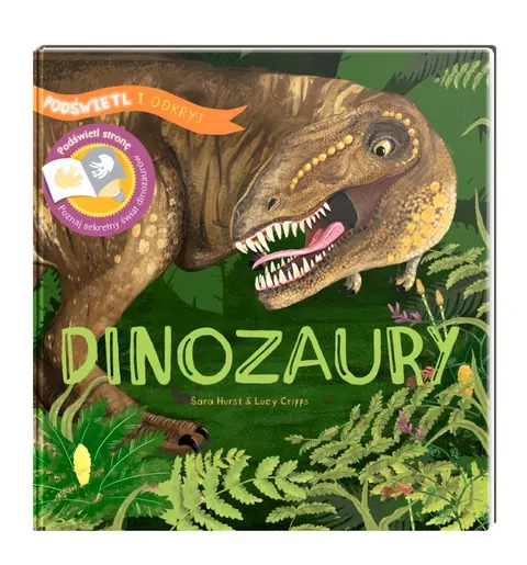 Książka dla dzieci Dinozaury. Podświetl i Odkryj 2-6 lat Api Papi