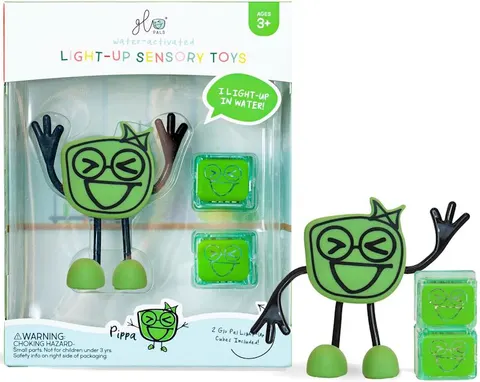Postać PIPPA zielona + 2 kostki sensoryczne świecące w wodzie 3 lata+ Glo Pals -50%