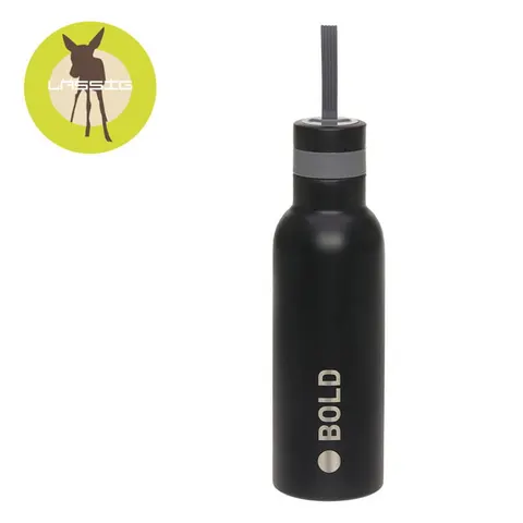 Bidon ze stali nierdzewnej 750 ml Bold czarny | Lassig